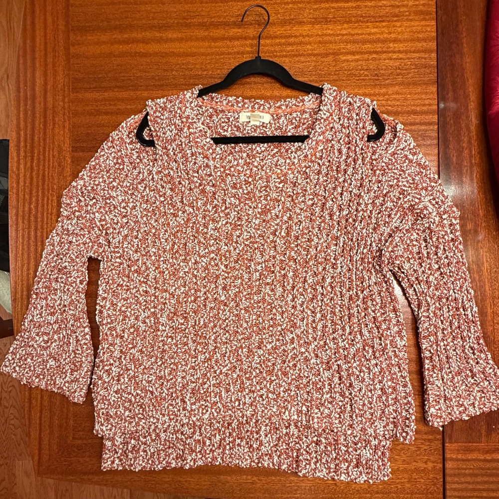 Women's Textured Cold Shoulder Sweater
